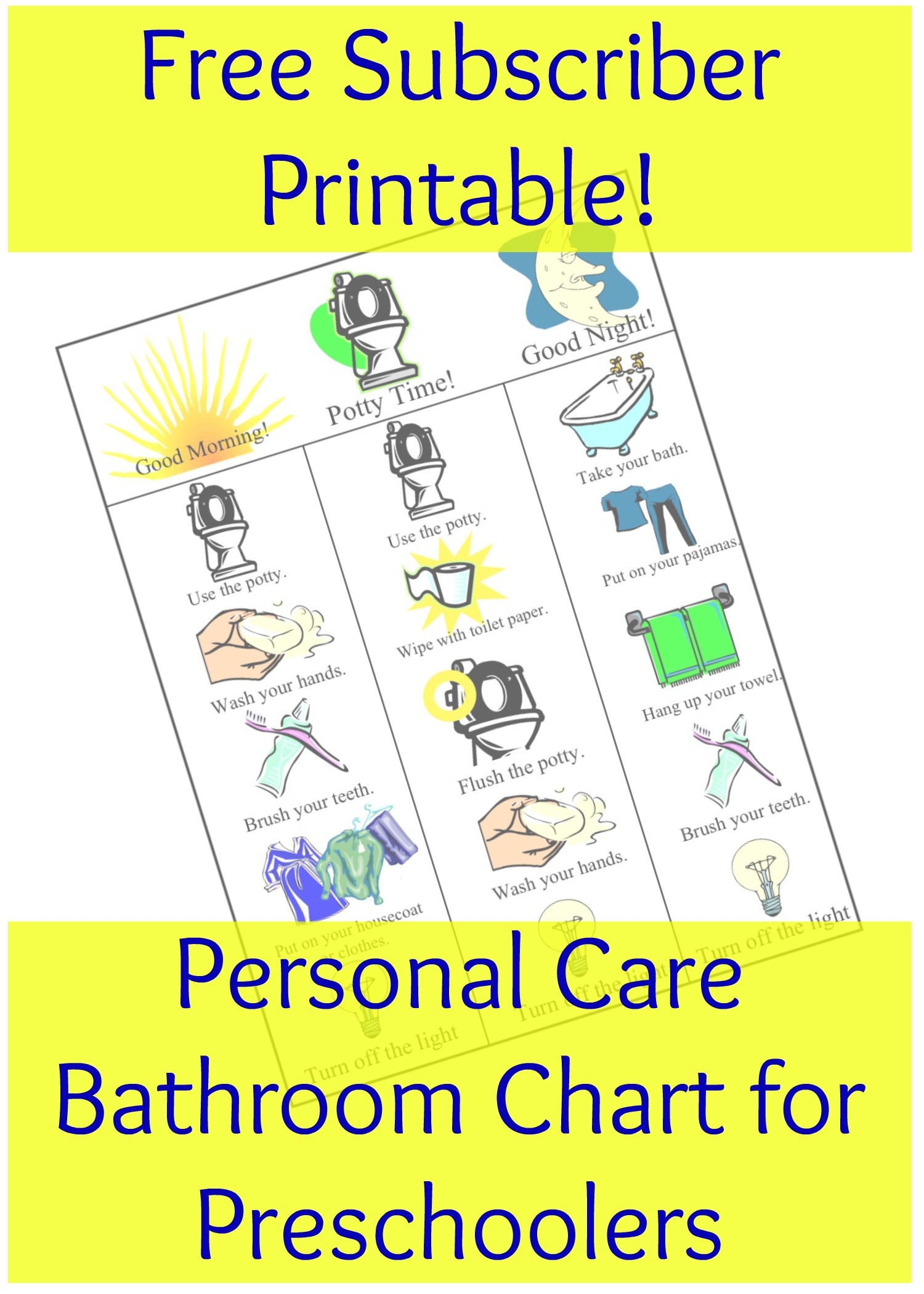 Printable Bathroom Chart